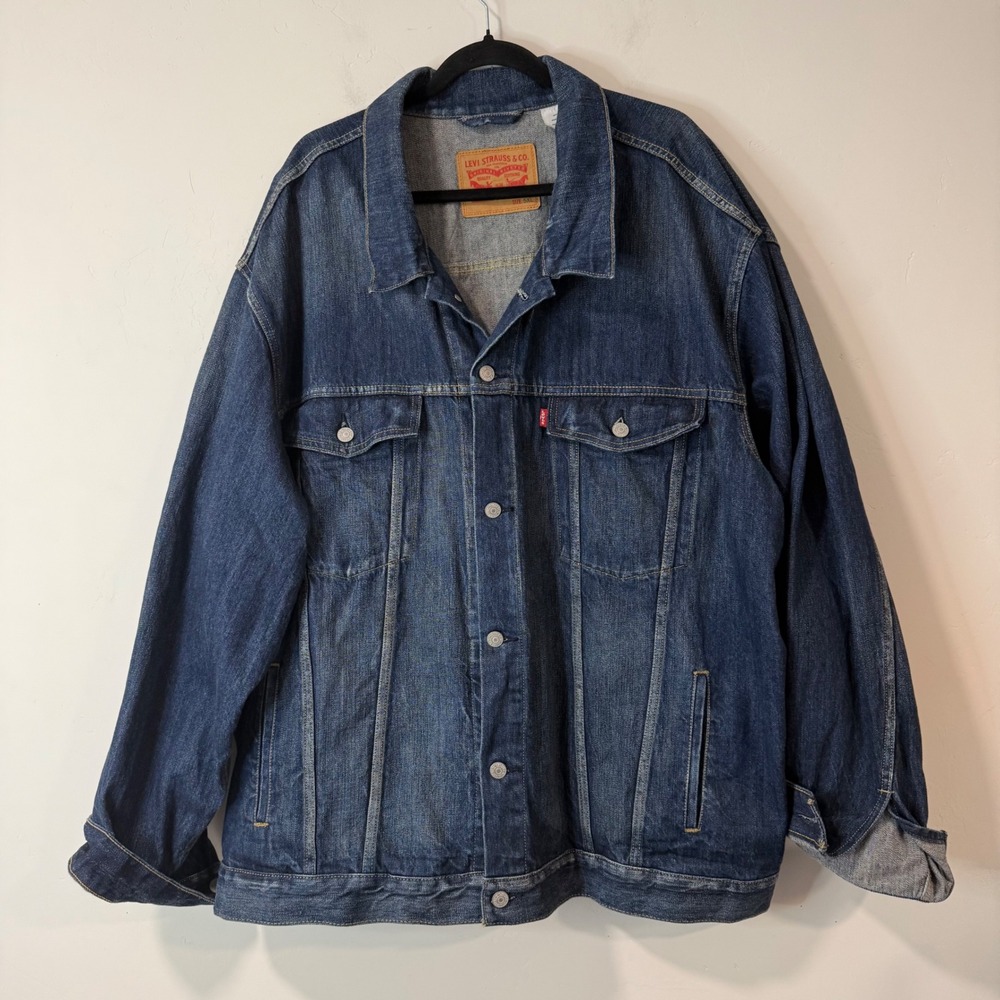 Levi Strauss Mens Denim Trucker Jean Jacket 5XL Blue Big & Tall Cotton Classic